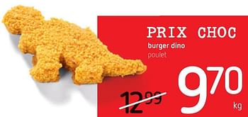 Promotions Burger dino poulet - Produit Maison - Spar Retail - Valide de 06/05/2021 à 19/05/2021 chez Spar (Colruytgroup)