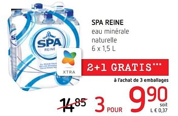 Promotions Spa reine eau minérale naturelle - Spa - Valide de 06/05/2021 à 19/05/2021 chez Spar (Colruytgroup)