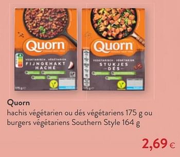 Promotions Quorn hachis végétarien ou dés végétariens ou burgers végétariens southern style - Quorn - Valide de 05/05/2021 à 18/05/2021 chez OKay