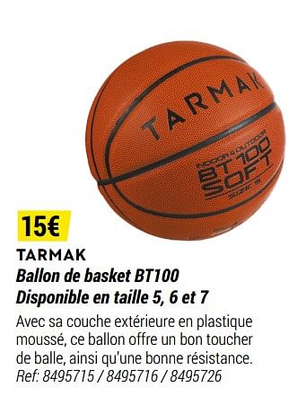 Promotions Ballon de basket bt100 - Tarmak - Valide de 01/05/2021 à 31/12/2021 chez Decathlon