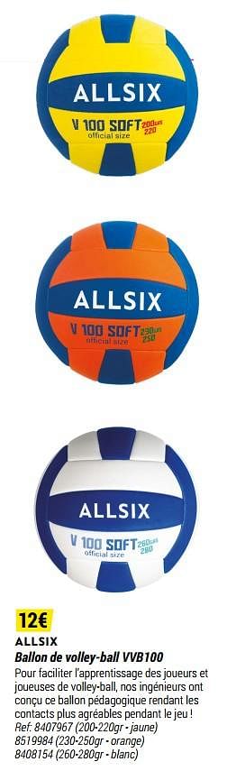 Promoties Ballon de volley-ball vvb100 - ALLSIX  - Geldig van 01/05/2021 tot 31/12/2021 bij Decathlon