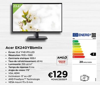 Promoties Acer ek240ybbmiix - Acer - Geldig van 04/05/2021 tot 31/05/2021 bij Compudeals
