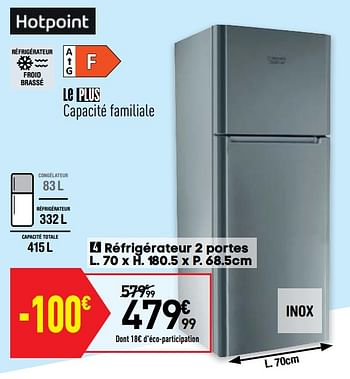 Promotions Réfrigérateur 2 portes hotpoint entm18220vw - Hotpoint - Valide de 27/04/2021 à 17/05/2021 chez Conforama