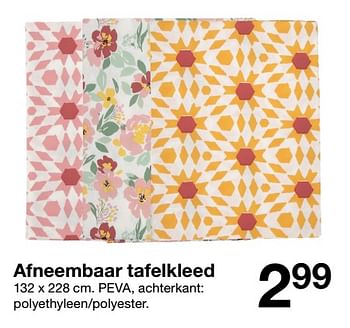 Promoties Afneembaar tafelkleed - Huismerk - Zeeman  - Geldig van 08/05/2021 tot 14/05/2021 bij Zeeman