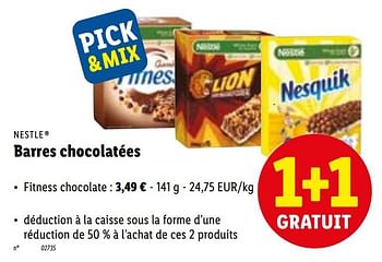 Promotions Barres chocolatées fitness chocolate - Nestlé - Valide de 10/05/2021 à 15/05/2021 chez Lidl