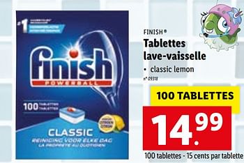 Promotions Tablettes lave-vaisselle - Finish - Valide de 10/05/2021 à 15/05/2021 chez Lidl