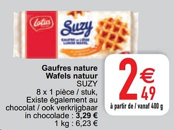 Promoties Aufres nature wafels natuur suzy - Lotus Bakeries - Geldig van 11/05/2021 tot 17/05/2021 bij Cora