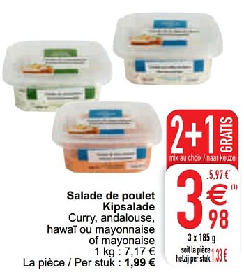 Promoties Salade de poulet kipsalade - Huismerk - Cora - Geldig van 11/05/2021 tot 17/05/2021 bij Cora