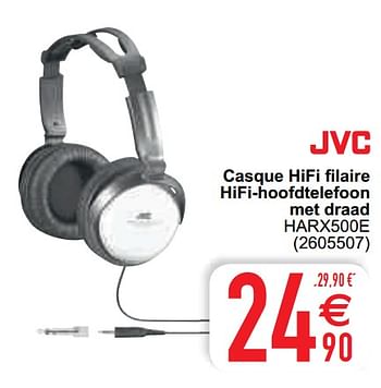 Promoties Jvc casque hifi filaire hifi-hoofdtelefoon met draad harx500e - JVC - Geldig van 11/05/2021 tot 22/05/2021 bij Cora
