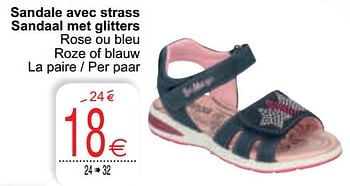 Promoties Sandale avec strass sandaal met glitters - Huismerk - Cora - Geldig van 11/05/2021 tot 22/05/2021 bij Cora