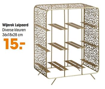 Promotions Wijnrek luipaard - Produit maison - Kwantum - Valide de 13/05/2021 à 16/05/2021 chez Kwantum