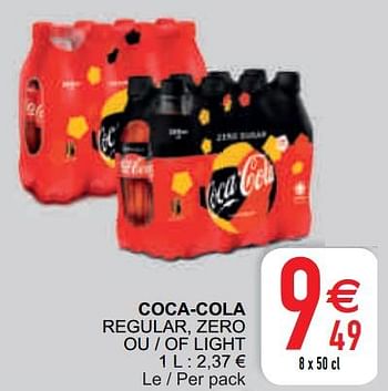 Promoties Coca-cola regular, zero ou - of light - Coca Cola - Geldig van 11/05/2021 tot 17/05/2021 bij Cora