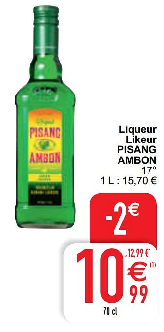 Promotions Liqueur likeur pisang ambon - Pisang  Ambon  - Valide de 11/05/2021 à 17/05/2021 chez Cora