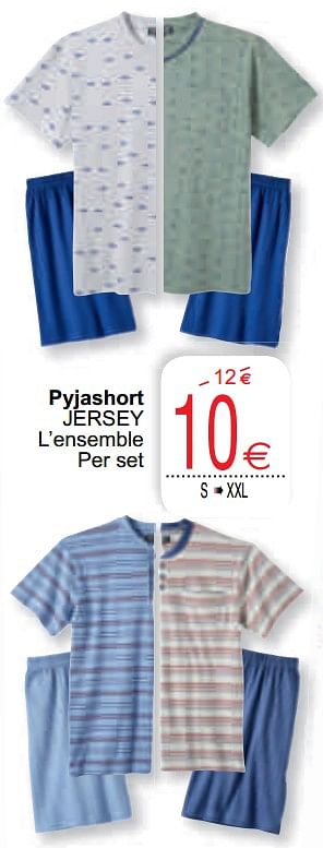 Promotions Pyjashort jersey - Produit maison - Cora - Valide de 11/05/2021 à 22/05/2021 chez Cora