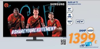 Promoties Samsung qled 4k tv qe65q80aatxxn - Samsung - Geldig van 10/05/2021 tot 06/06/2021 bij Krefel
