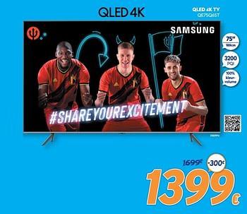 Promoties Samsung qled 4k tv qe75q65t - Samsung - Geldig van 10/05/2021 tot 06/06/2021 bij Krefel