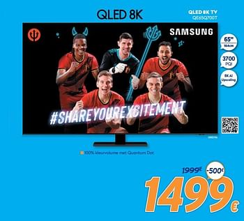Promoties Samsung qled 8k tv qe65q700t - Samsung - Geldig van 10/05/2021 tot 06/06/2021 bij Krefel