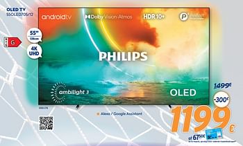 Promoties Philips oled tv 55oled705-12 - Philips - Geldig van 10/05/2021 tot 06/06/2021 bij Krefel