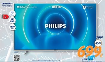 Promoties Philips uhd led tv 70pus7555-12 - Philips - Geldig van 10/05/2021 tot 06/06/2021 bij Krefel