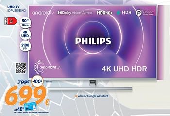 Promoties Philips uhd tv 50pus8535-12 - Philips - Geldig van 10/05/2021 tot 06/06/2021 bij Krefel