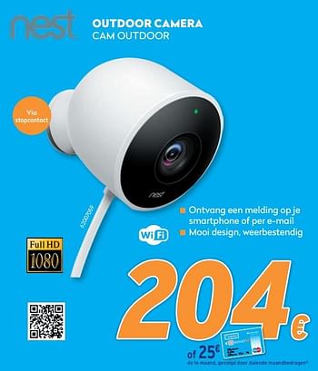 Promoties Nest outdoor camera cam outdoor - Nest - Geldig van 10/05/2021 tot 06/06/2021 bij Krefel