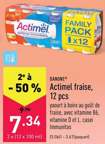Promoties Actimel fraise - Danone - Geldig van 10/05/2021 tot 21/05/2021 bij Aldi