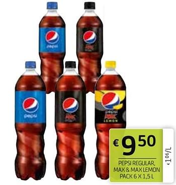 Promotions Pepsi regular, max + max lemon - Pepsi - Valide de 07/05/2021 à 20/05/2021 chez BelBev
