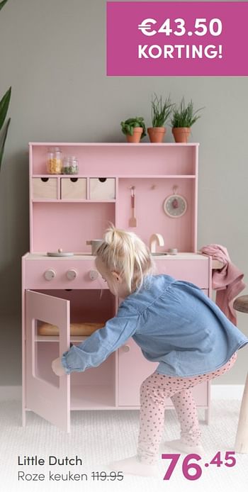 Promoties Little dutch roze keuken - Little Dutch - Geldig van 09/05/2021 tot 15/05/2021 bij Baby & Tiener Megastore
