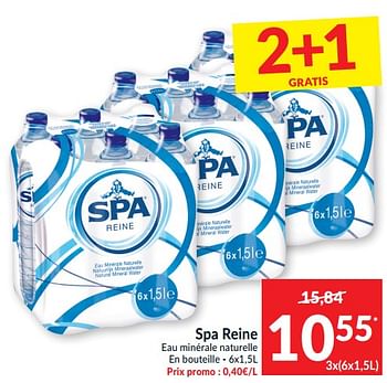 Promotions Spa reine eau minérale naturelle - Spa - Valide de 11/05/2021 à 16/05/2021 chez Intermarche