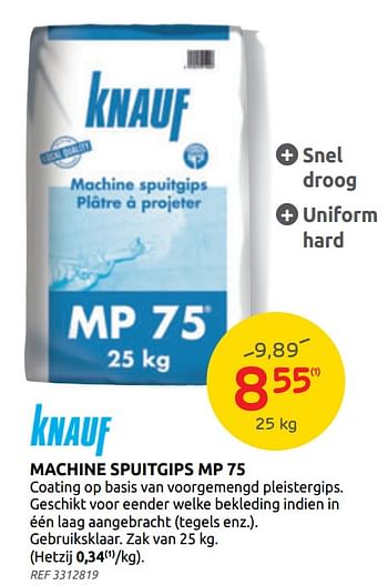 Promoties Machine spuitgips mp 75 - Knauf - Geldig van 12/05/2021 tot 24/05/2021 bij Brico