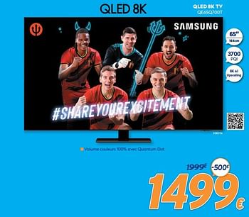 Promotions Samsung qled 8k tv qe65q700t - Samsung - Valide de 10/05/2021 à 06/06/2021 chez Krefel