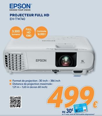 Promotions Epson projecteur full hd eh-tw740 - Epson - Valide de 10/05/2021 à 06/06/2021 chez Krefel