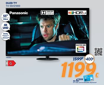 Promotions Panasonic oled tv tx-55hz1000 - Panasonic - Valide de 10/05/2021 à 06/06/2021 chez Krefel