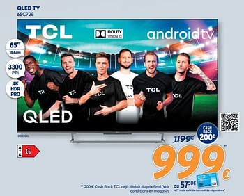 Promotions Tcl qled tv 65c728 - TCL - Valide de 10/05/2021 à 06/06/2021 chez Krefel