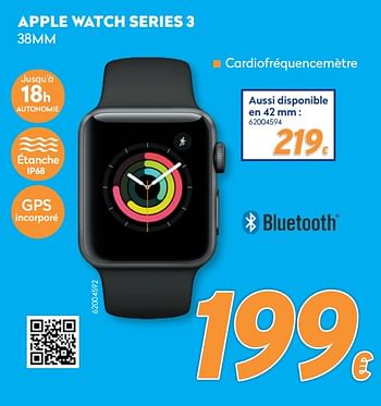 Promotions Apple apple watch series 3 38mm - Apple - Valide de 10/05/2021 à 06/06/2021 chez Krefel