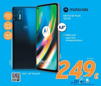 Promotions Motorola moto g9 plus 128 gb - Motorola - Valide de 10/05/2021 à 06/06/2021 chez Krefel