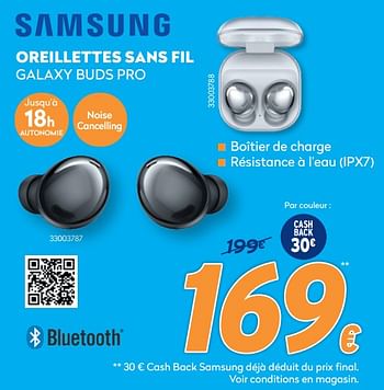 Promotions Samsung oreillettes sans fil galaxy buds pro - Samsung - Valide de 10/05/2021 à 06/06/2021 chez Krefel