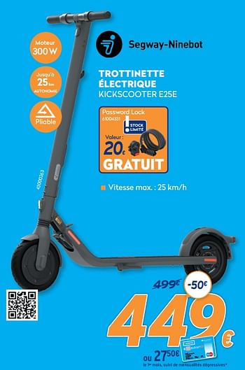 Promotions Segway-ninebot trottinette électrique kickscooter e25e - Segway - Valide de 10/05/2021 à 06/06/2021 chez Krefel