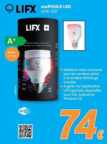 Promotions Lifx ampoule led lifx+ e27 - Lifx - Valide de 10/05/2021 à 06/06/2021 chez Krefel