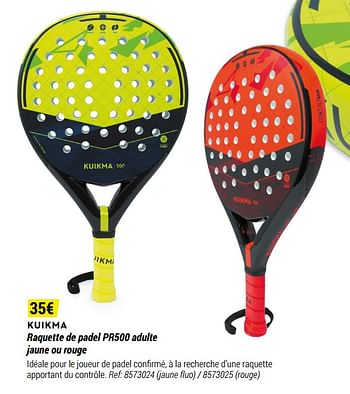 Promoties Kuikma raquette de padel pr500 adulte jaune ou rouge - Huismerk - Decathlon - Geldig van 01/05/2021 tot 31/12/2021 bij Decathlon