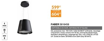 Promotions Hotte inclinèe faber 5816458 - Faber - Valide de 30/04/2021 à 30/09/2021 chez Copra