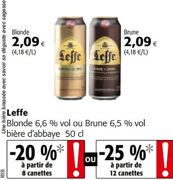 Promotions Leffe blonde ou brune bière d`abbaye - Leffe - Valide de 05/05/2021 à 18/05/2021 chez Colruyt