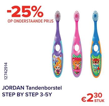 Promotions Jordan tandenborstel step by step 3-5y - Jordan - Valide de 01/05/2021 à 31/05/2021 chez Euro Shop