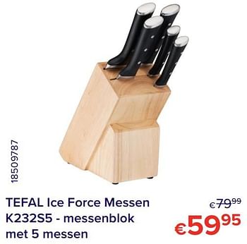 Promoties Tefal ice force messen k232s5 - messenblok - Tefal - Geldig van 01/05/2021 tot 31/05/2021 bij Euro Shop