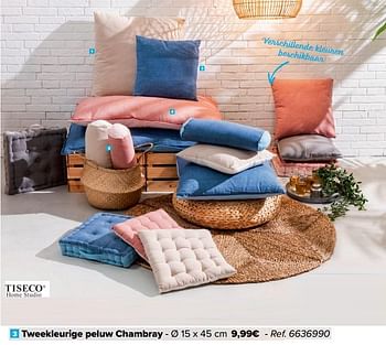 Promoties Tweekleurige peluw chambray - Tisco Home Studio - Geldig van 12/05/2021 tot 25/05/2021 bij Carrefour