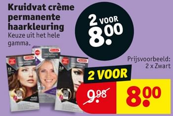 Promoties Kruidvat crème permanente haarkleuring zwart - Huismerk - Kruidvat - Geldig van 11/05/2021 tot 16/05/2021 bij Kruidvat