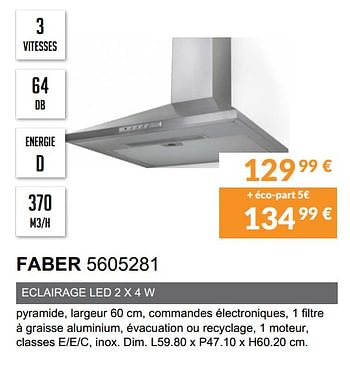 Promoties Hotte deco faber 5605281 - Faber - Geldig van 30/04/2021 tot 30/09/2021 bij Copra
