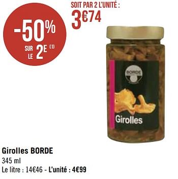 Promotions Girolles borde - Borde - Valide de 10/05/2021 à 23/05/2021 chez Géant Casino