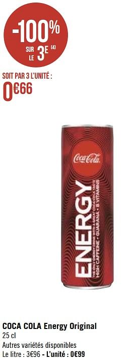 Promotions Coca cola energy original - Coca Cola - Valide de 10/05/2021 à 23/05/2021 chez Géant Casino