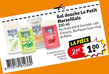 Promoties Gel douche grenade - Le Petit Marseillais - Geldig van 11/05/2021 tot 16/05/2021 bij Kruidvat
